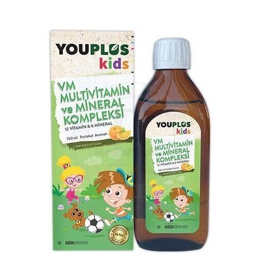 YouPlus Kids VM Multivitamin ve Mineral Kompleksi Sıvı 150 ml