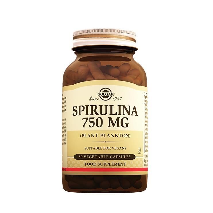 Solgar Spirulına 750 MG Kapsül 80li