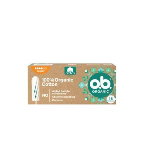 O.B %100 Organic Cotton Tampon Süper 16lı