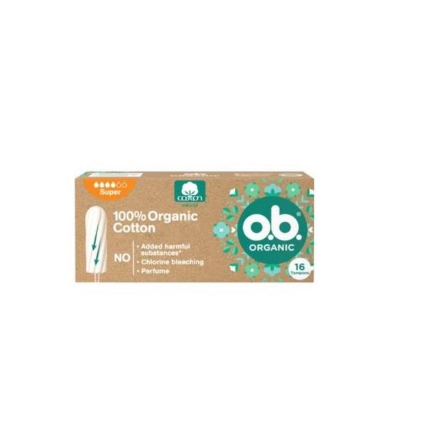 O.B %100 Organic Cotton Tampon Süper 16lı