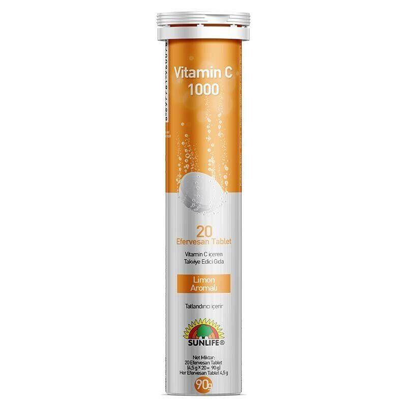 Sunlife Vitamin C 1000 mg 20 Efervesan Tablet