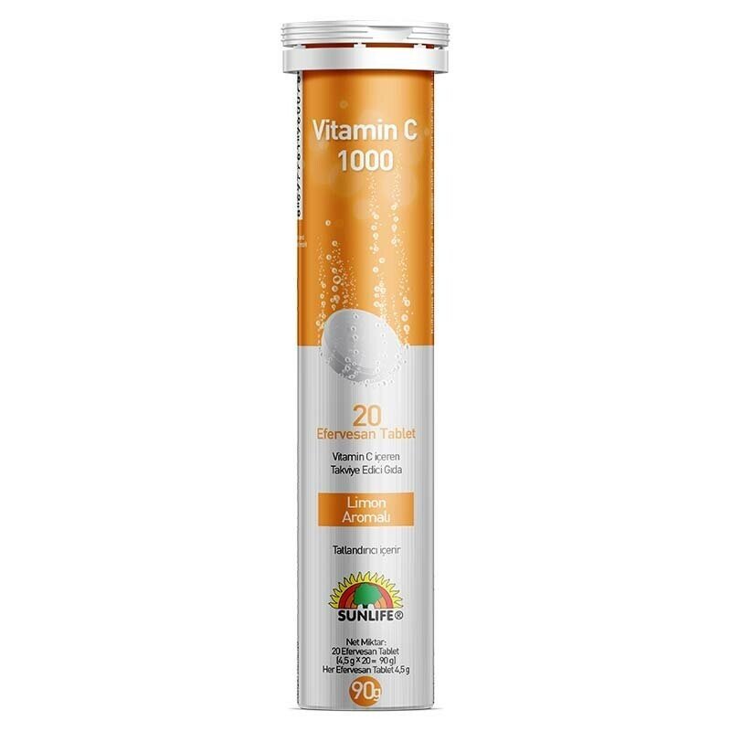 Sunlife Vitamin C 1000 mg 20 Efervesan Tablet