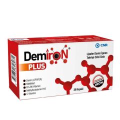 Demiron Plus Lipofer Demir İçeren Takviye Edici Gıda 30 Kapsül