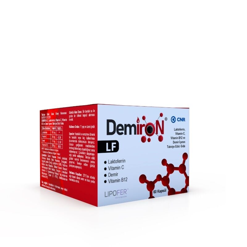 Demiron LF Lipofer Demir İçeren Takviye Edici Gıda 60 Kapsül