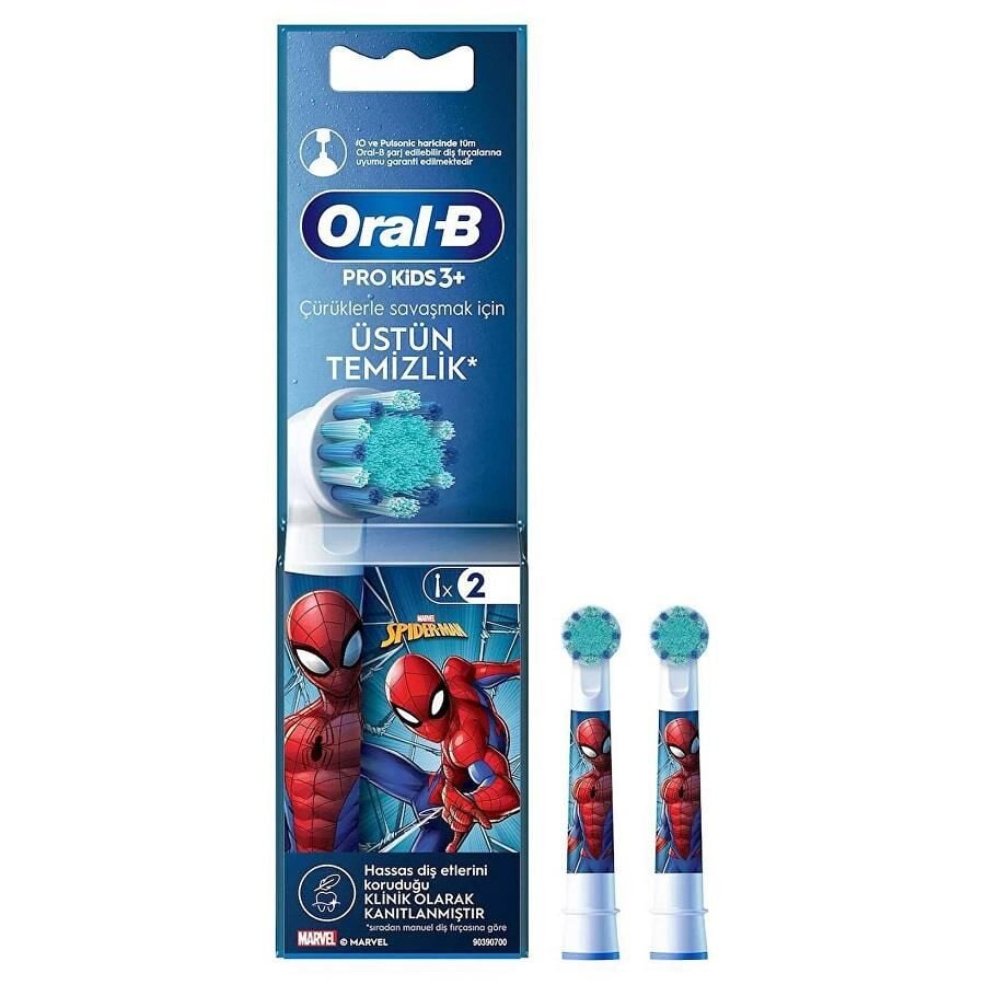 Oral-B Şarjlı Diş Fırçası Yedek Başlığı Spiderman 2li