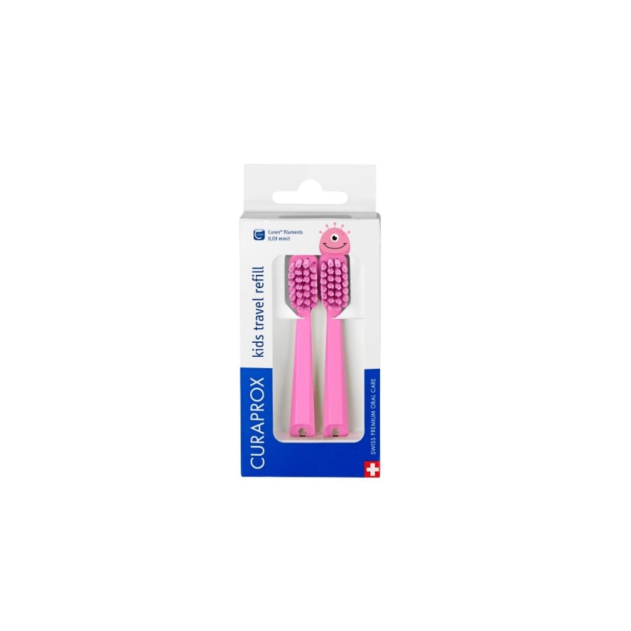 Curaprox Kids Travel Set Yedek Diş Fırçası Başlığı - Pembe 2li