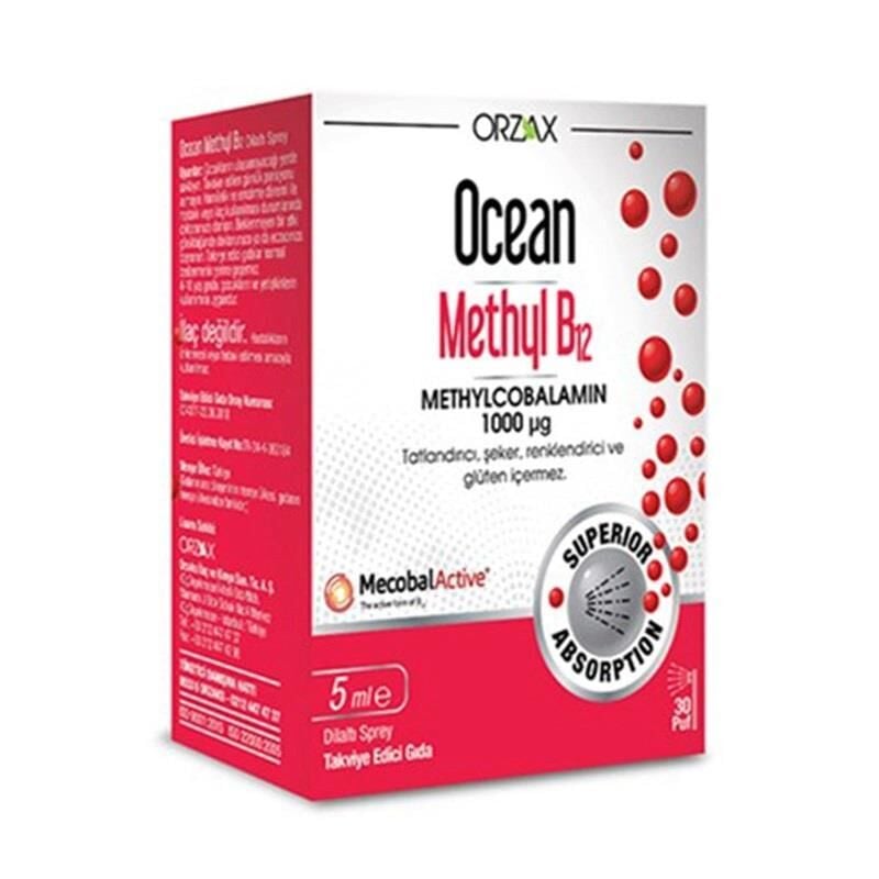 Ocean Methyl B12 Sprey - Methylcobalamin Dil Altı Spreyi 1000 Mcg 5ml