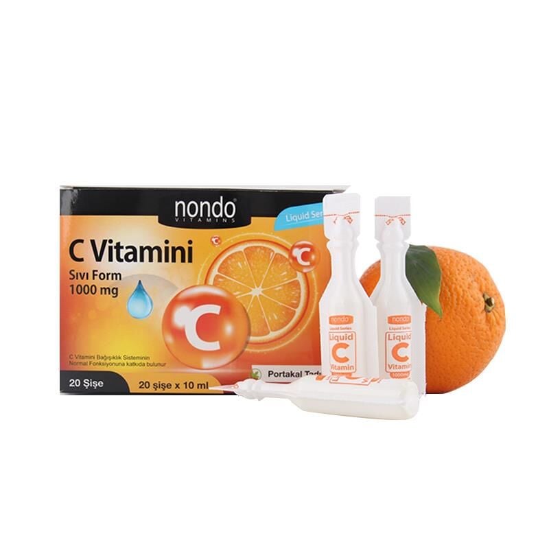 Nondo Likit Vitamin C 1000mg Sıvı Form 10ml 20 Şişe