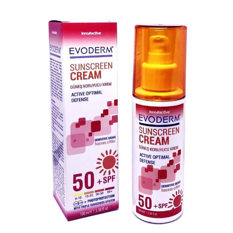 Evoderm Sunscreen Cream - Güneş Koruyucu Krem SPF+50 100ml