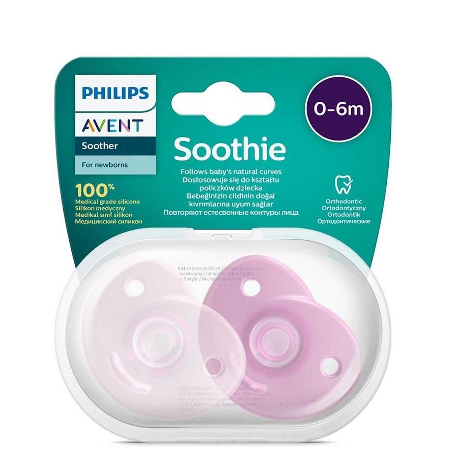 Avent Soothie Ortodontik Saklama Kutulu 2li Emzik 0-6 Ay - Kız