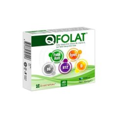 QFolat Vitamin B12 B6 D İyot 40 Tablet