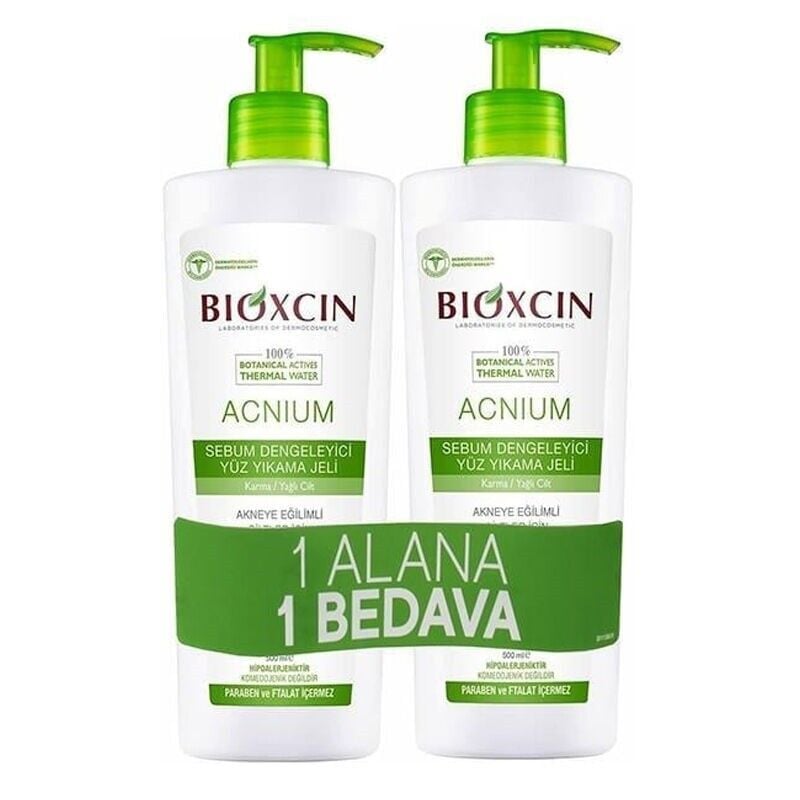 Bioxcin Acnium Sebum Dengeleyici Yüz Yıkama Jeli 1 AL 1 BEDAVA