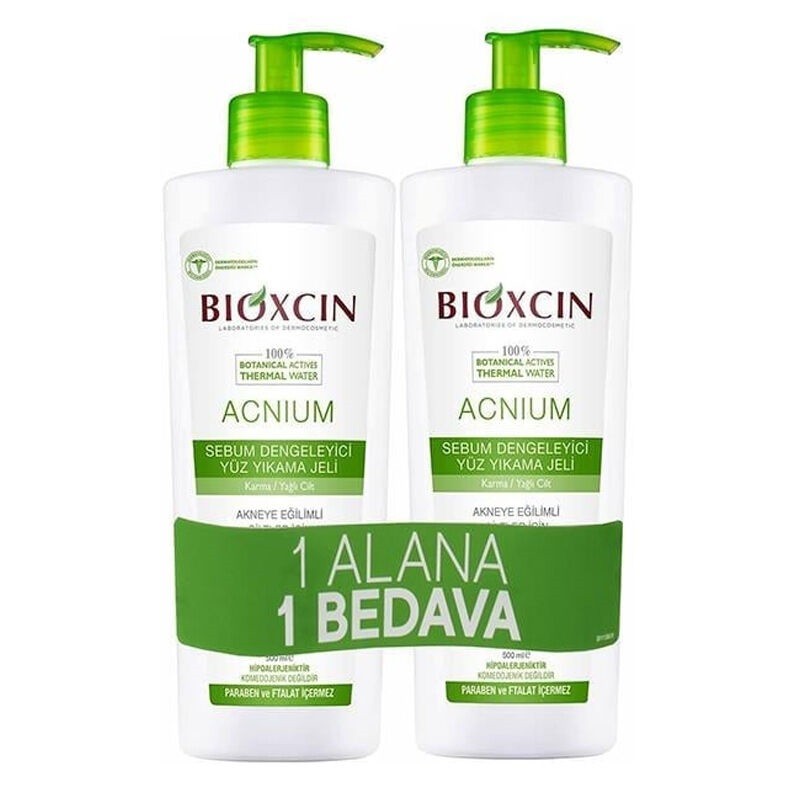Bioxcin Acnium Sebum Dengeleyici Yüz Yıkama Jeli 1 AL 1 BEDAVA