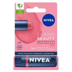 Nivea Caring Beauty Rose SPF30 Dudak Bakım Kremi 4.8gr