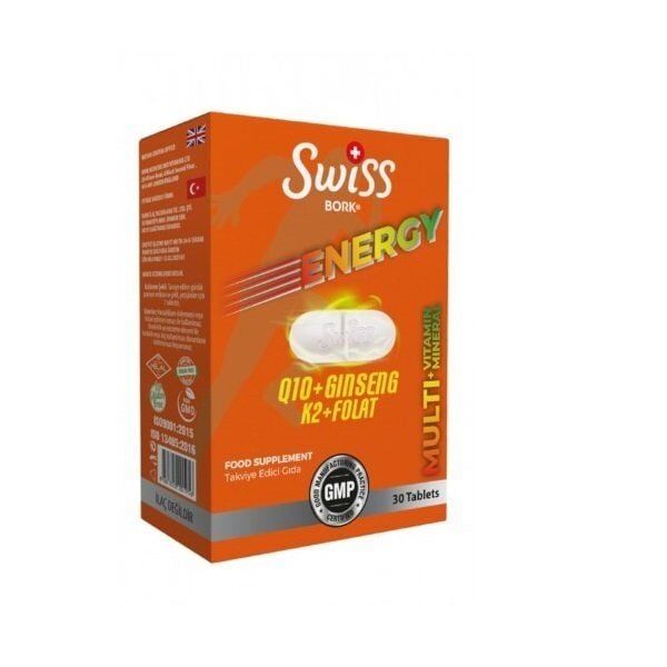 Swiss Bork Energy Q10 Ginseng K2 Folat 30 Tablet