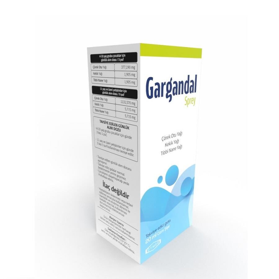 Gargandel Sprey 20 ML Sıvı Takviye Edici Gıda
