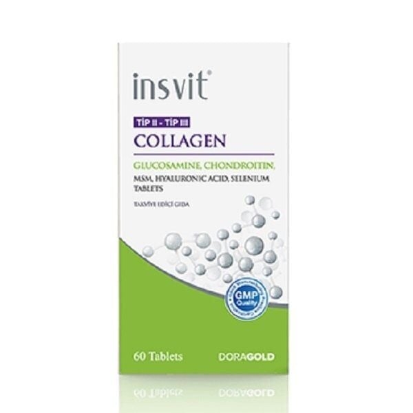 İnsvit Kolajen Tip 2 Tip 3 Hyaluronik Asit Glukozamin Kondroitin Msm 60 Tablet