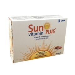 Sun Vitamin Plus Vitamin D3 İçeren Takviye Edici Gıda 30 Kapsül
