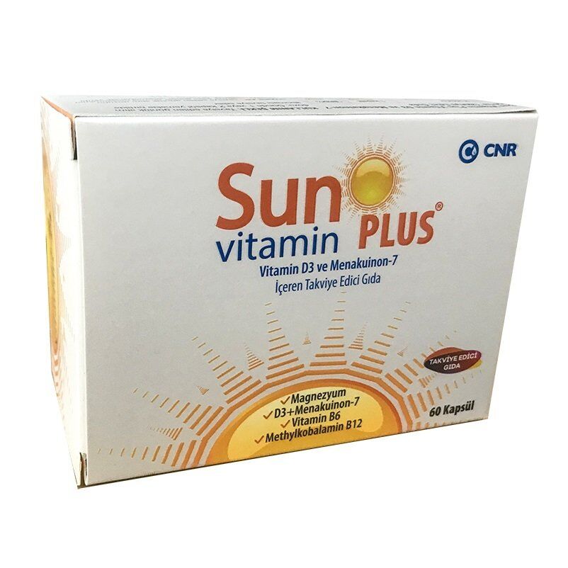 Sun Vitamin Plus Vitamin D3 İçeren Takviye Edici Gıda 60 Kapsül