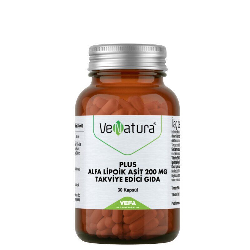 Venatura Plus Alpha Lipoik Asit (R-Alfa Lipoik Asit) 200mg 30 Kapsül