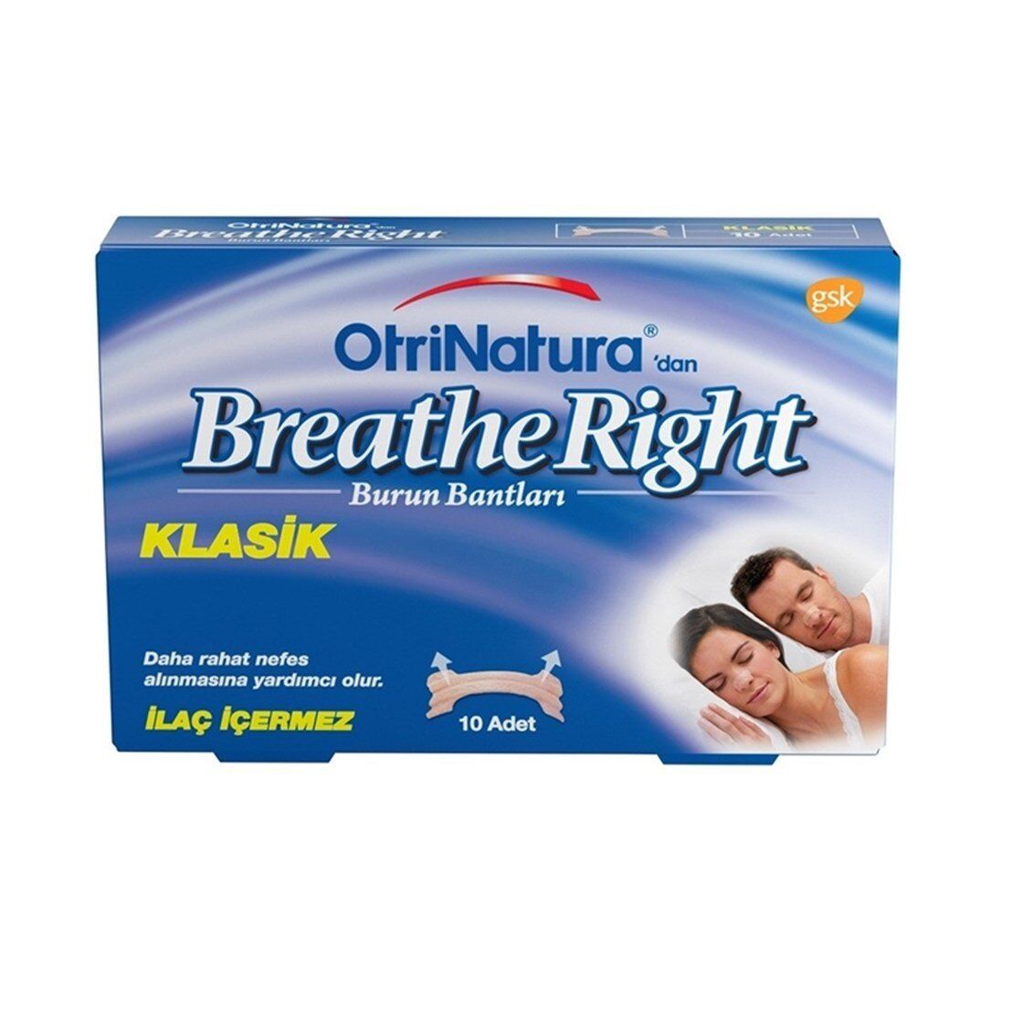 Breathe Right Normal Ciltler İçin Normal Boy Burun Bantı 10 Adet
