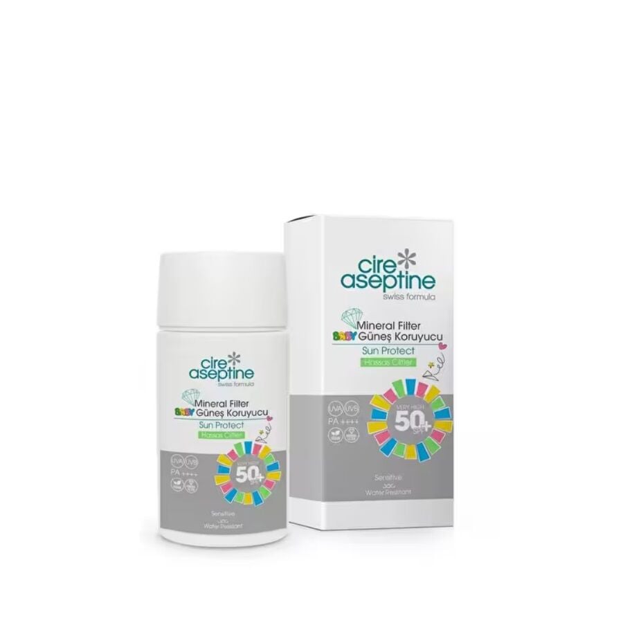 Cire Aseptine Çocuk ve Hassas Ciltler 50+SPF Yüz Güneş Koruyucu Krem 50 ml - Mineral Filtreli