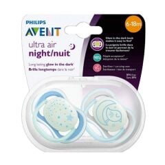Avent 37621 Ultra Air Gece Emziği 6-18 Ay - Mavi