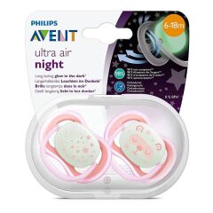 Avent 37622 Ultra Air Gece Emziği 6-18 Ay - Pembe