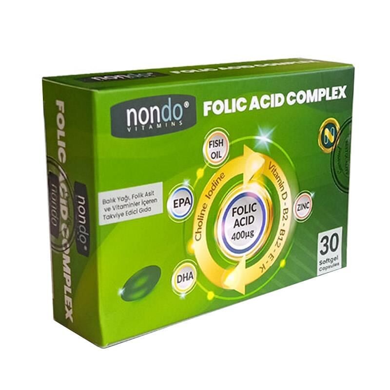 Nondo Folic Acid Complex 30 Softgel Kapsül