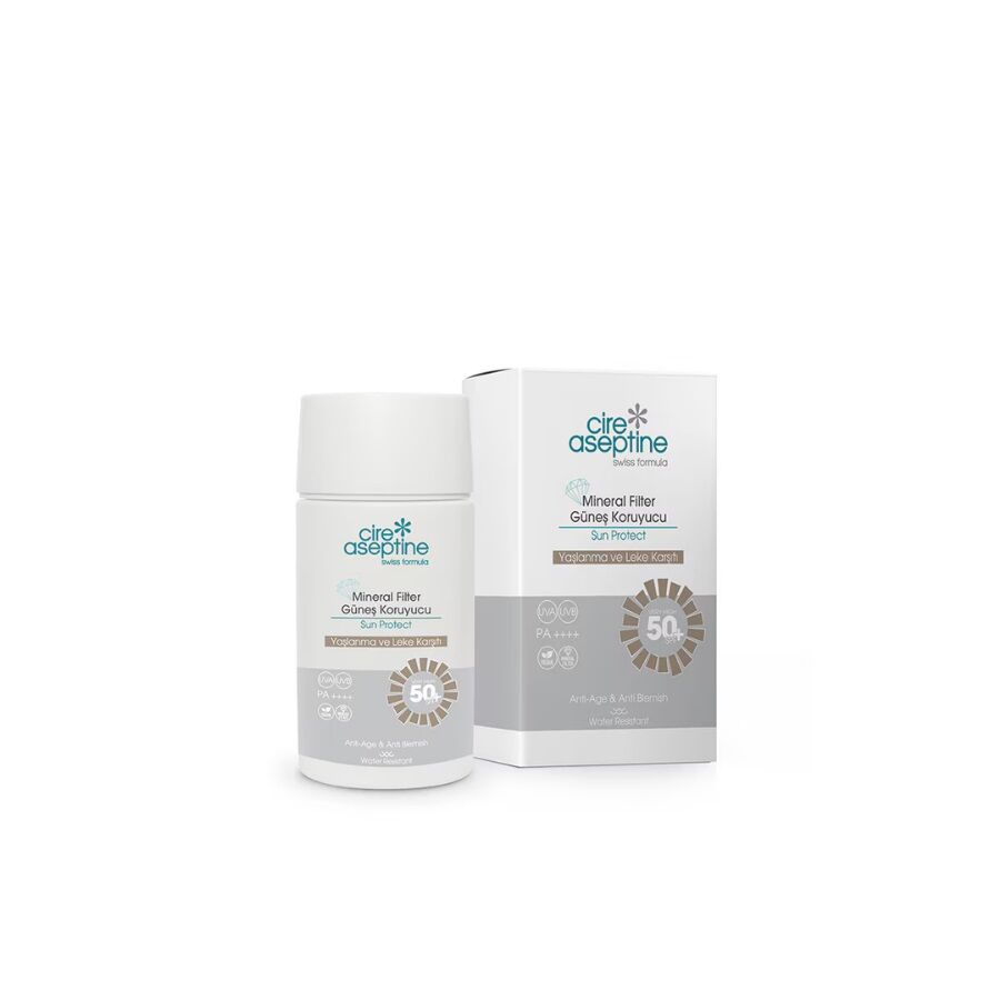 Cire Aseptine Yaşlanma ve Leke Karşıtı 50+SPF Yüz Güneş Koruyucu Krem 50 ml - Mineral Filtreli