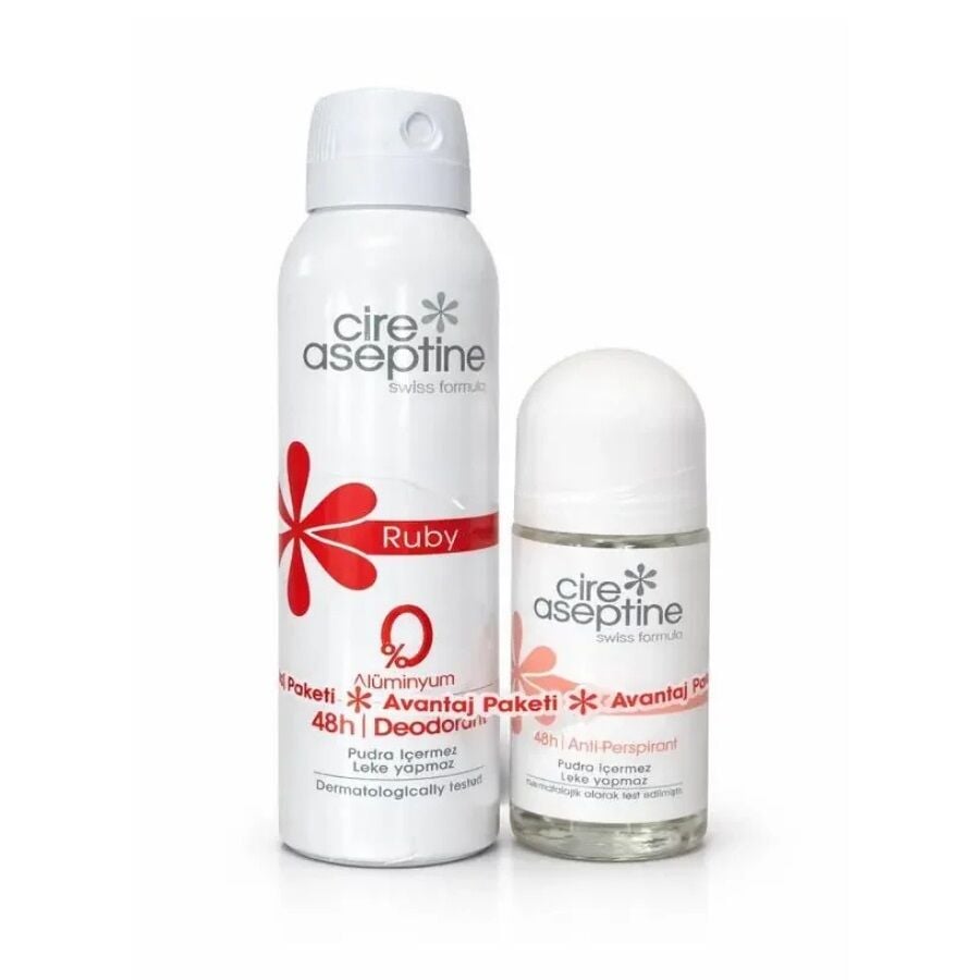 Cire Aseptine Ruby Deodorant 150ml + Soft Roll-on Set