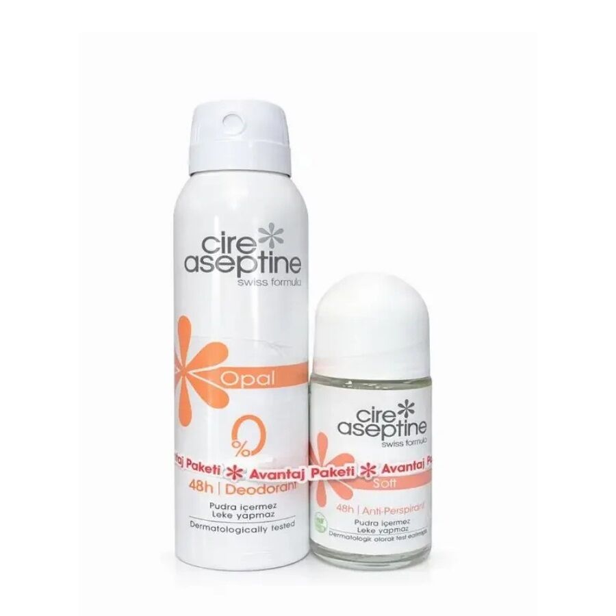 Cire Aseptine Opal Deodorant 150ml + Soft Roll-on Set