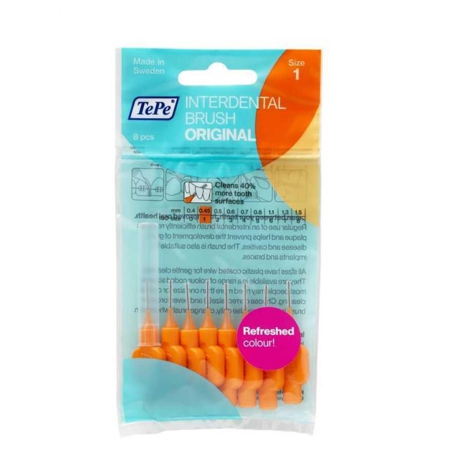 Tepe Interdental Brush Original 6 Pcs , 0.45 MM TePe Arayüz Fırçası TURUNCU