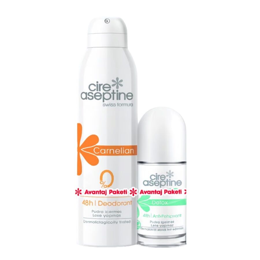 Cire Aseptine Carnelian Deodorant 150ml + Detox Rollon 60ml Set