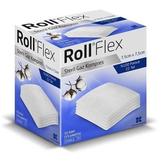 Roll Flex Gaz Kompres 7.5x7.5cm 50 Adet