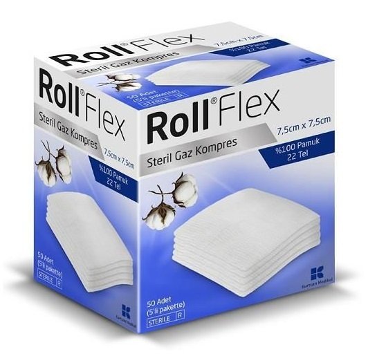 Roll Flex Gaz Kompres 7.5x7.5cm 50 Adet