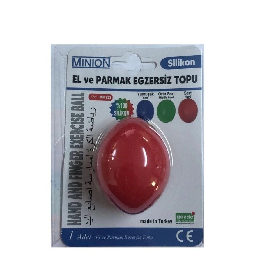 Minion El Ve Parmak Egzersiz Topu Kırmızı Sert