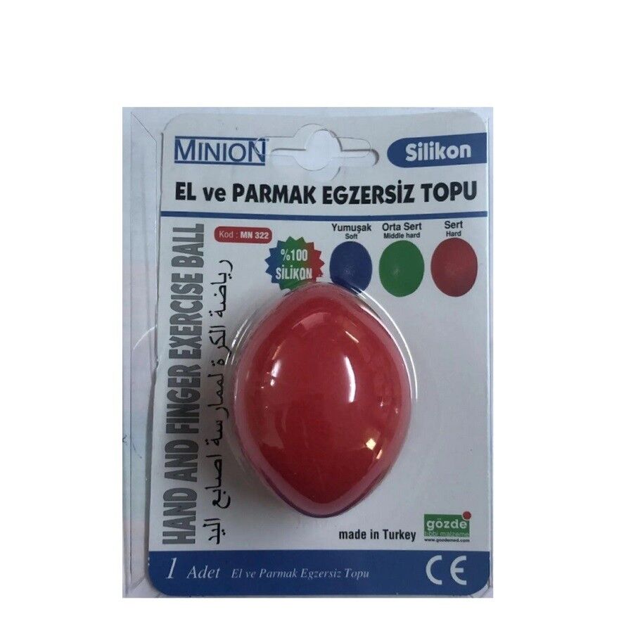 Minion El Ve Parmak Egzersiz Topu Kırmızı Sert