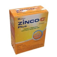 Zinco-C Plus Vitamin C, Vitamin D ve Çinko içerikli 30 Kapsül
