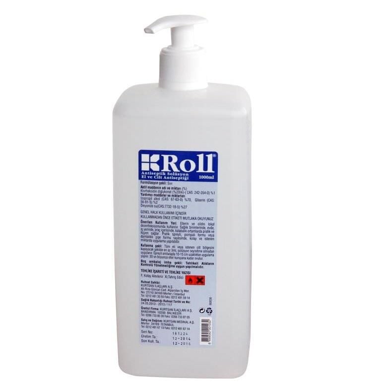 Roll Antiseptik Solüsyon - El ve Cilt Antiseptiği (Dezenfektan) 1 Litre