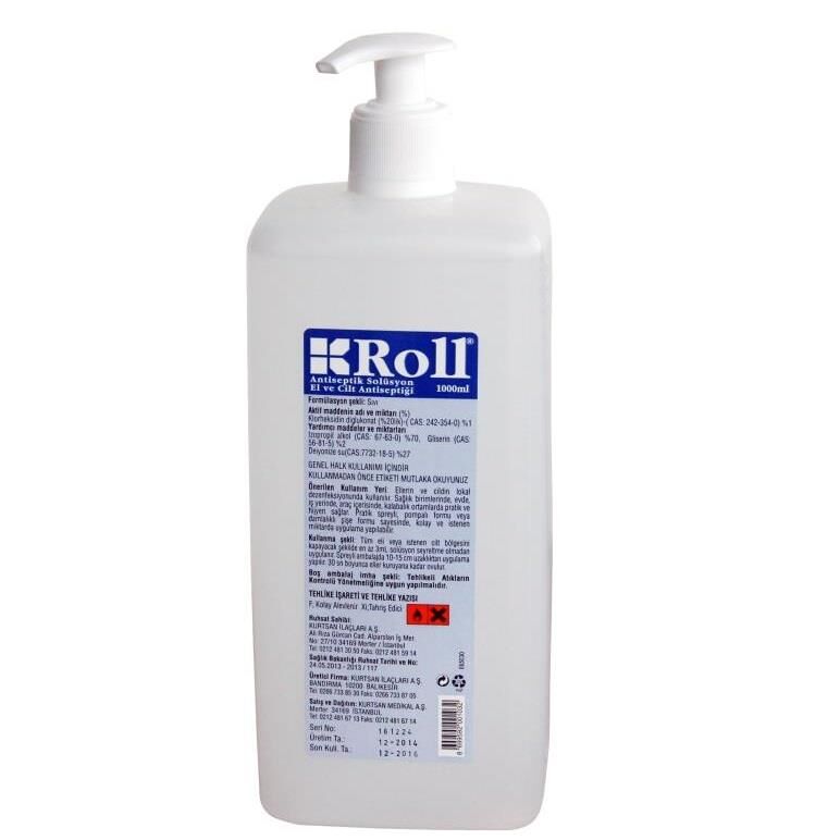 Roll Antiseptik Solüsyon - El ve Cilt Antiseptiği (Dezenfektan) 1 Litre