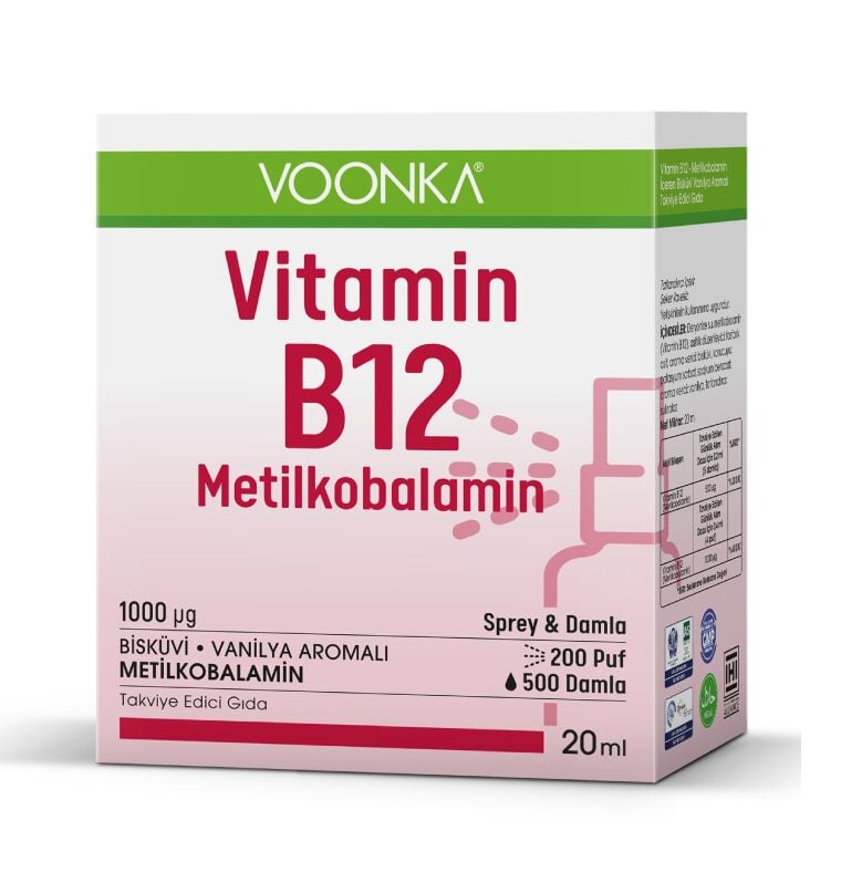 Voonka Vitamin B12 Oral Sprey - Damla 20ml