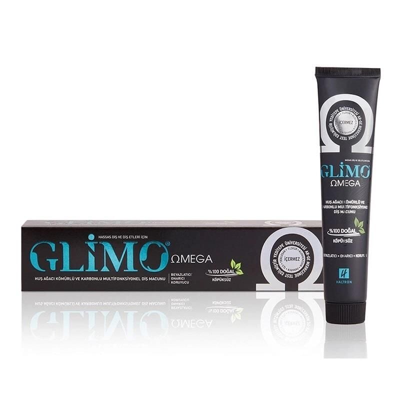 Glimo Omega Huş Ağacı Kömürlü ve Aktif Karbonlu Multifonksiyonel Doğal Diş Macunu 75ml - Beyazlatıcı Onarıcı Koruyucu