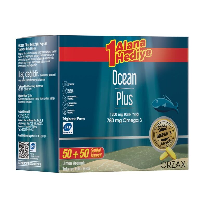 Ocean Plus Omega 3 1200mg Softjel Kapsül 100 lik - Ekonomik Paket