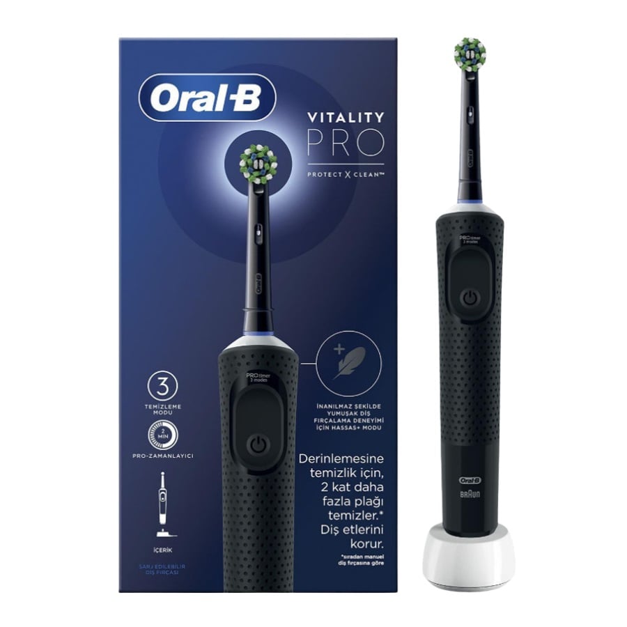 Oral B D103 Şarjlı Diş Fırçası Vitality Pro (Siyah)