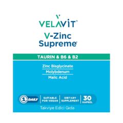 Velavit V-Zinc Supreme Taurin B6 B2 30 Kapsül