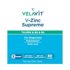 Velavit V-Zinc Supreme Taurin B6 B2 30 Kapsül