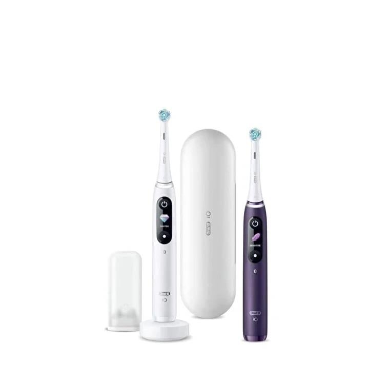 Oral-B iO - 8 Şarjlı Diş Fırçası 2'li Set Beyaz/Mor