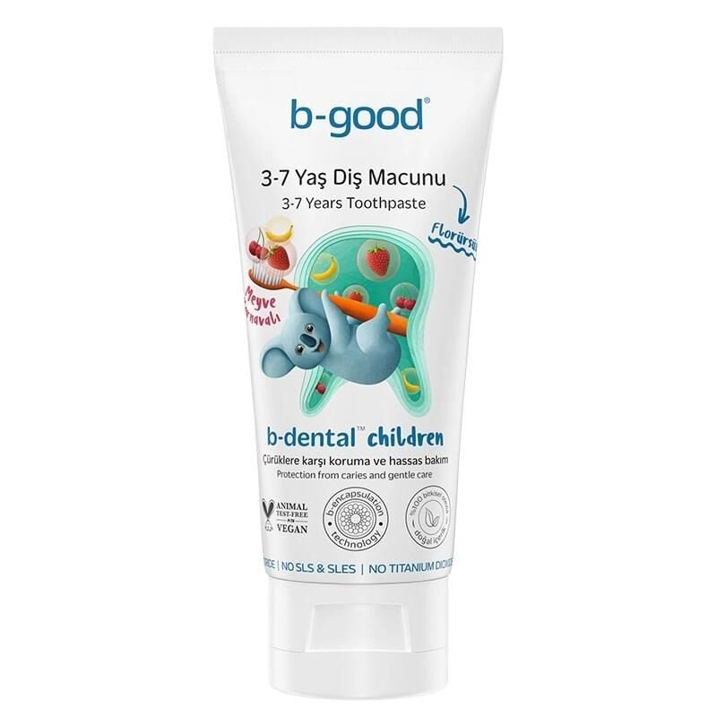 B-Good B-Dental 3-7 Yaş Çocuk Diş Macunu Florürsüz Meyve Karnavalı 50 ml
