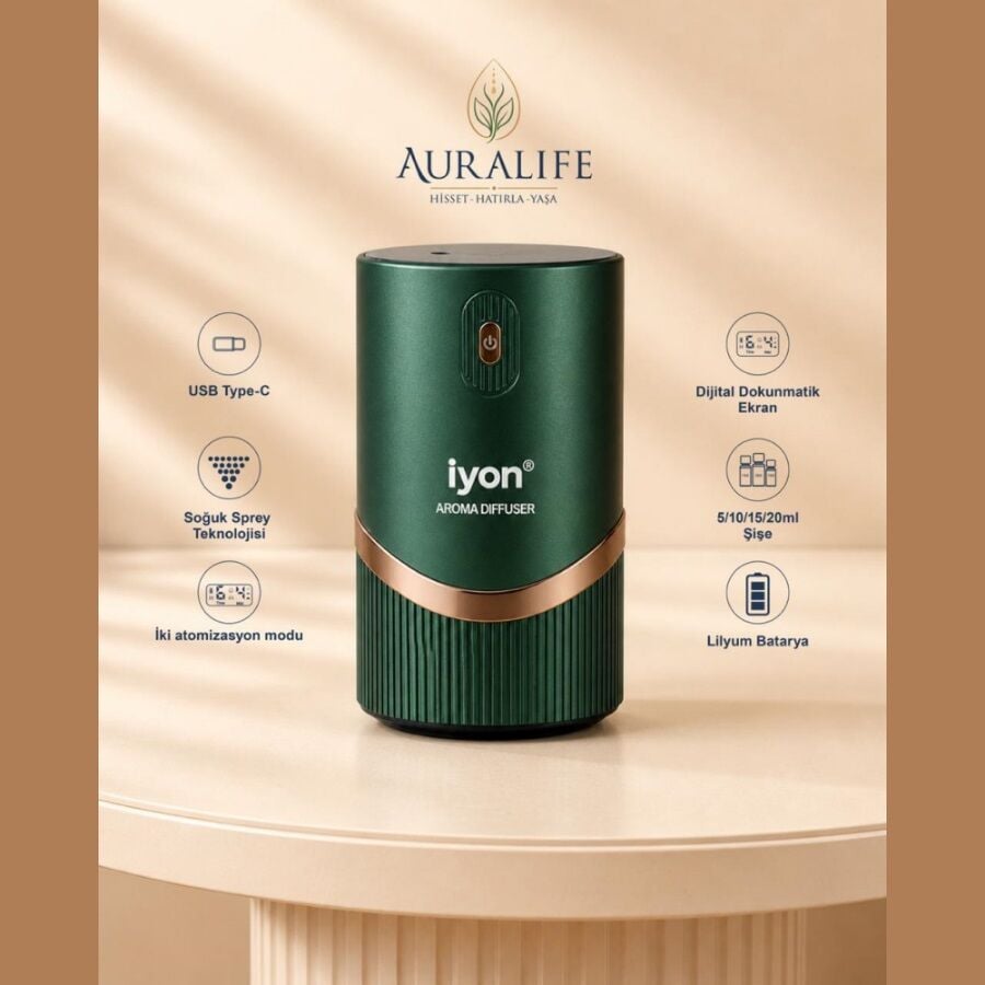 Auralife Iyon Mini Difuzor Yeşil